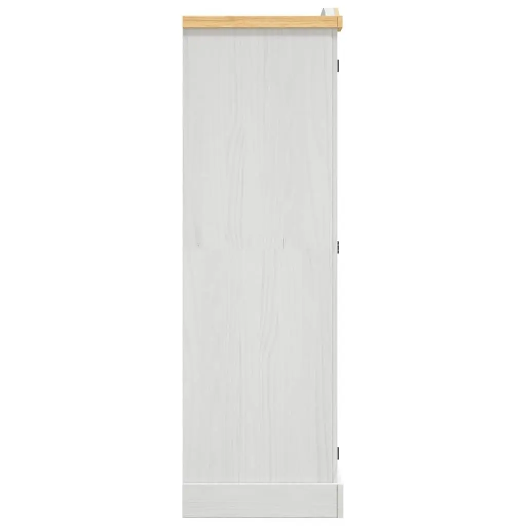 Wooden Wardrobe Storage Armoire 3-Door White Pine Cabinet Bedroom