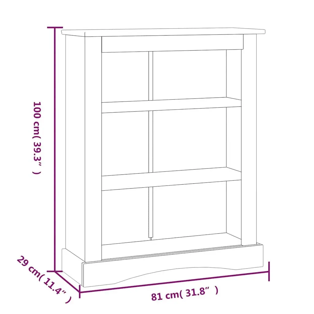 3-Tier Bookcase Storage Display Cabinet White Standing Shelf Home Office