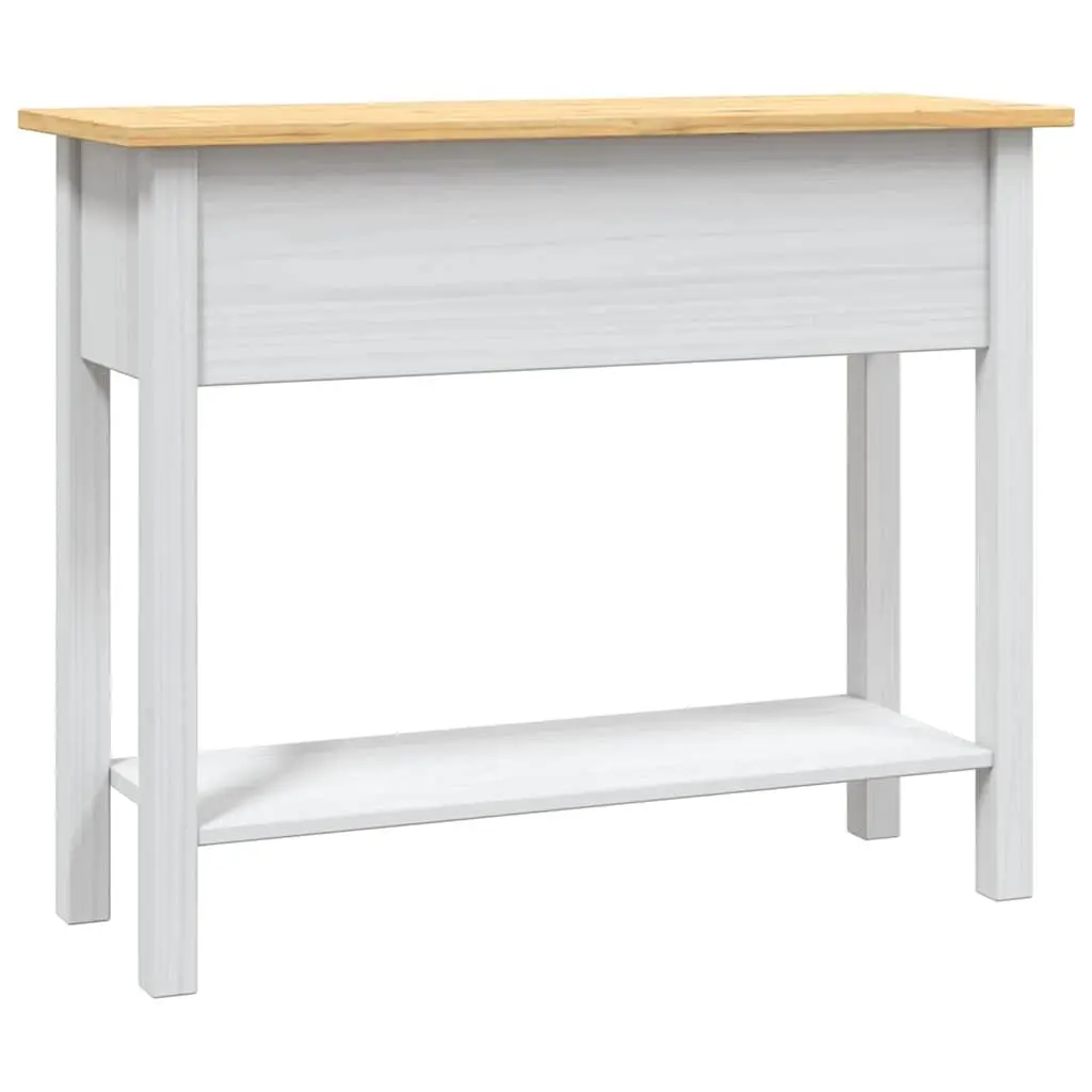Console Table White Mexican Corona Style 2 Drawers 1 Shelf Storage