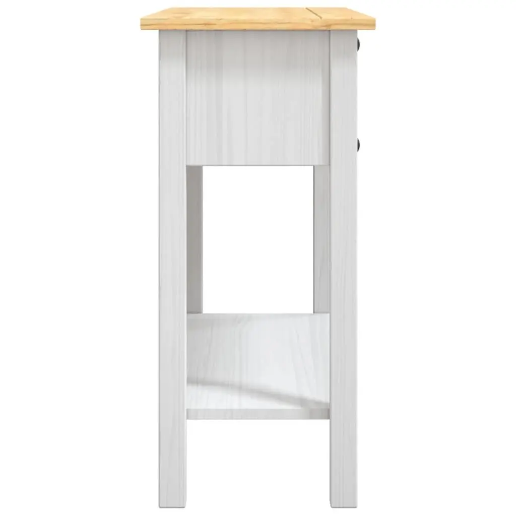 Console Table White Mexican Corona Style 2 Drawers 1 Shelf Storage