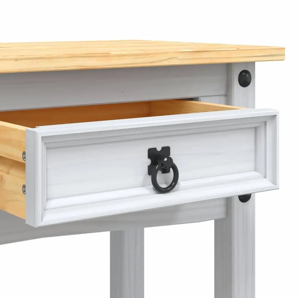 Console Table White Mexican Corona Style 2 Drawers 1 Shelf Storage