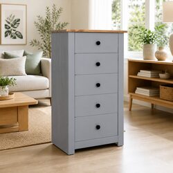 Reliable Grey 5 Drawer Sideboard for Everyday Storage