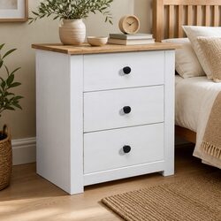 White Nightstand with Ample Storage and Durability