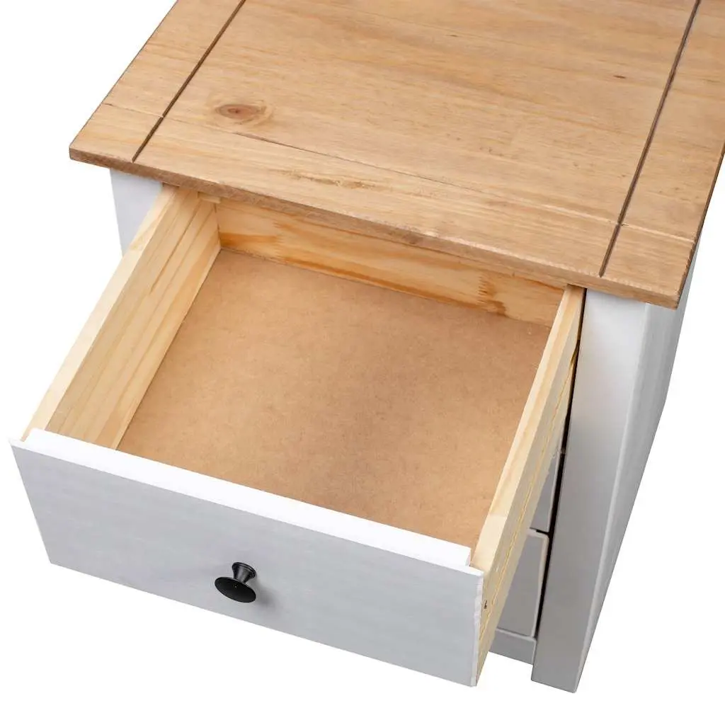 Bedside Cabinet White 46x40x57cm Wooden Nightstand 3 Drawer Storage Chest