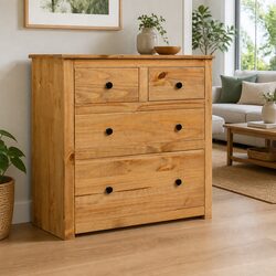 Solid Pine Wood Sideboard 80x40x83 cm with 4 Drawers