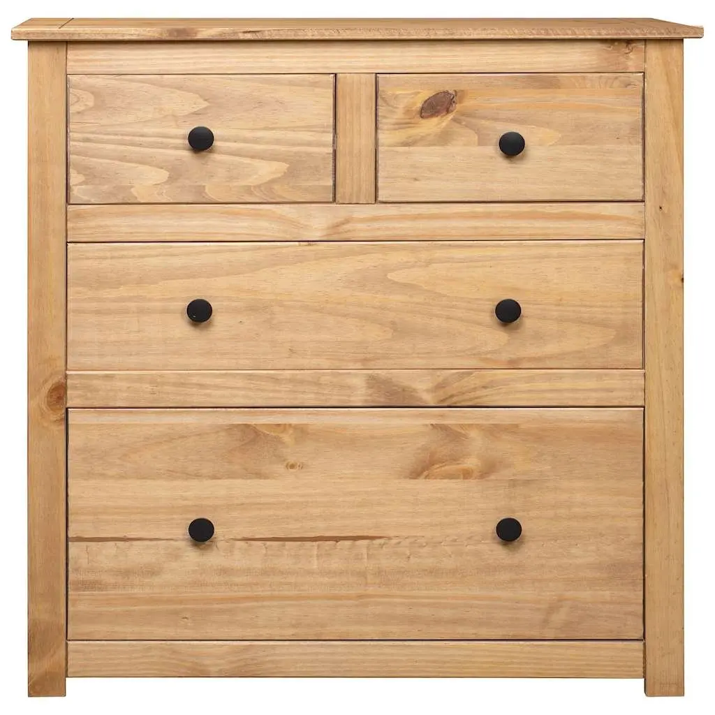 Sideboard Storage 80x40x83 cm 4 Drawer Brown Wooden Cabinet