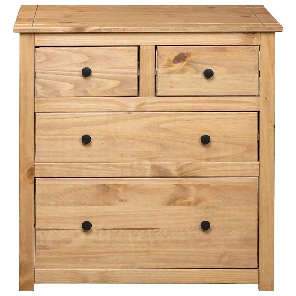 Sideboard Storage 80x40x83 cm 4 Drawer Brown Wooden Cabinet