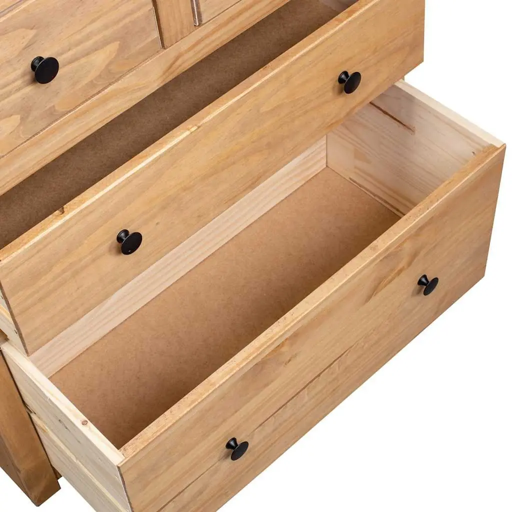 Sideboard Storage 80x40x83 cm 4 Drawer Brown Wooden Cabinet