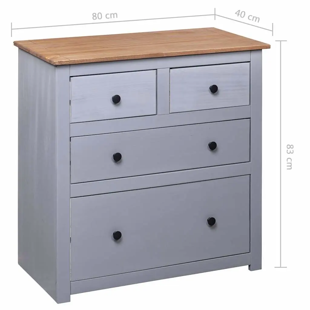 Grey Sideboard with 4 Spacious Drawers