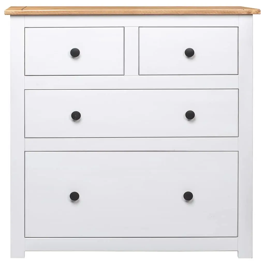 White Wooden Sideboard with 4 Drawers
