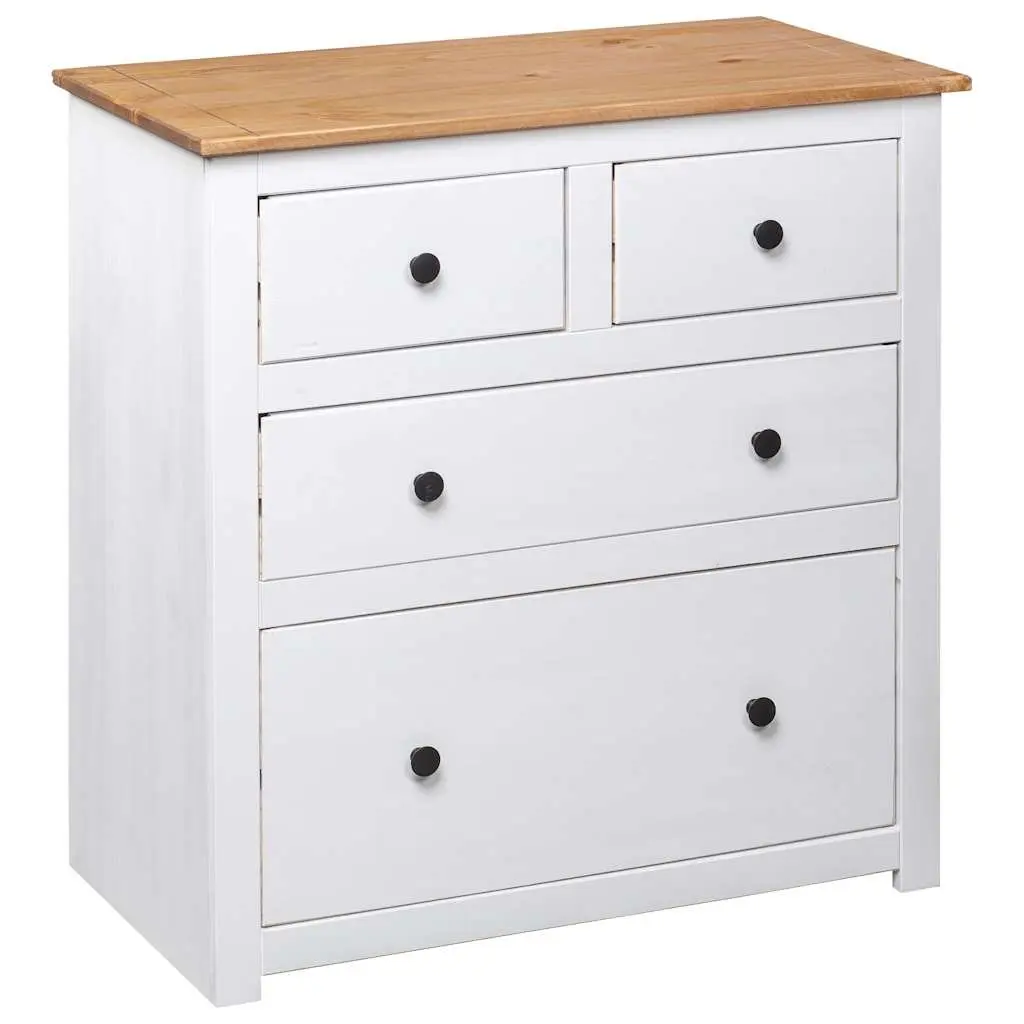 White Wooden Sideboard with 4 Drawers