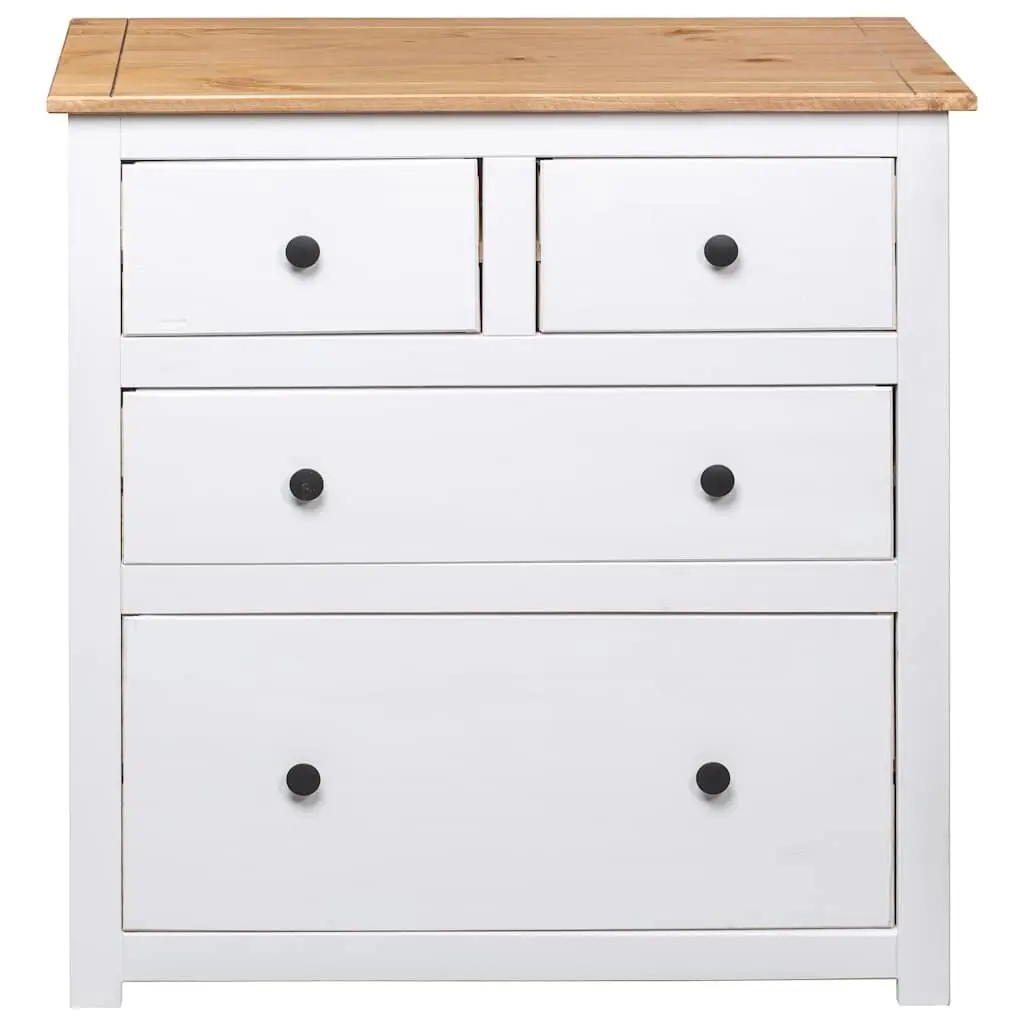 White Wooden Sideboard with 4 Drawers
