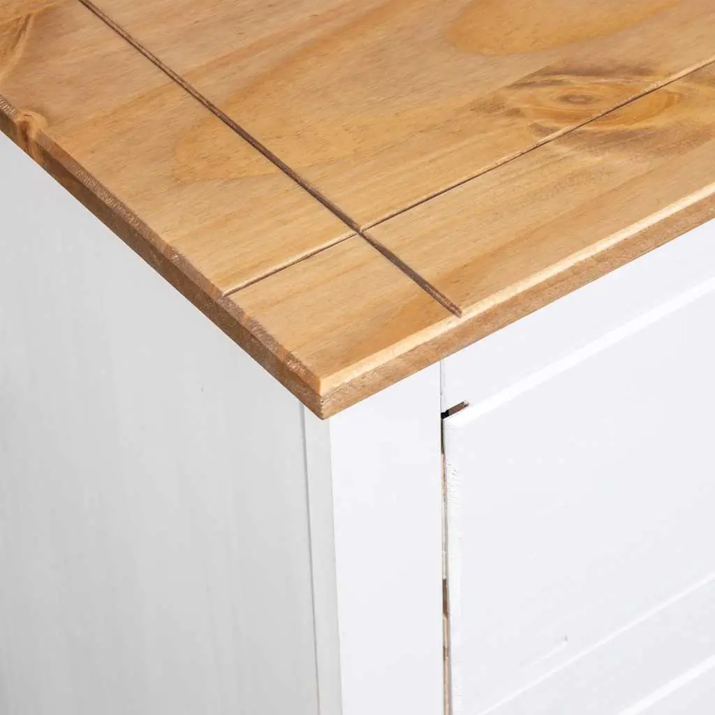 White Wooden Sideboard with 4 Drawers