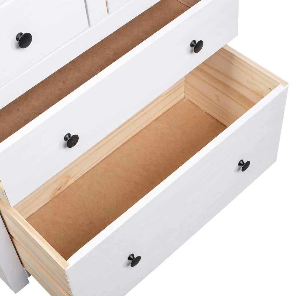 White Wooden Sideboard with 4 Drawers