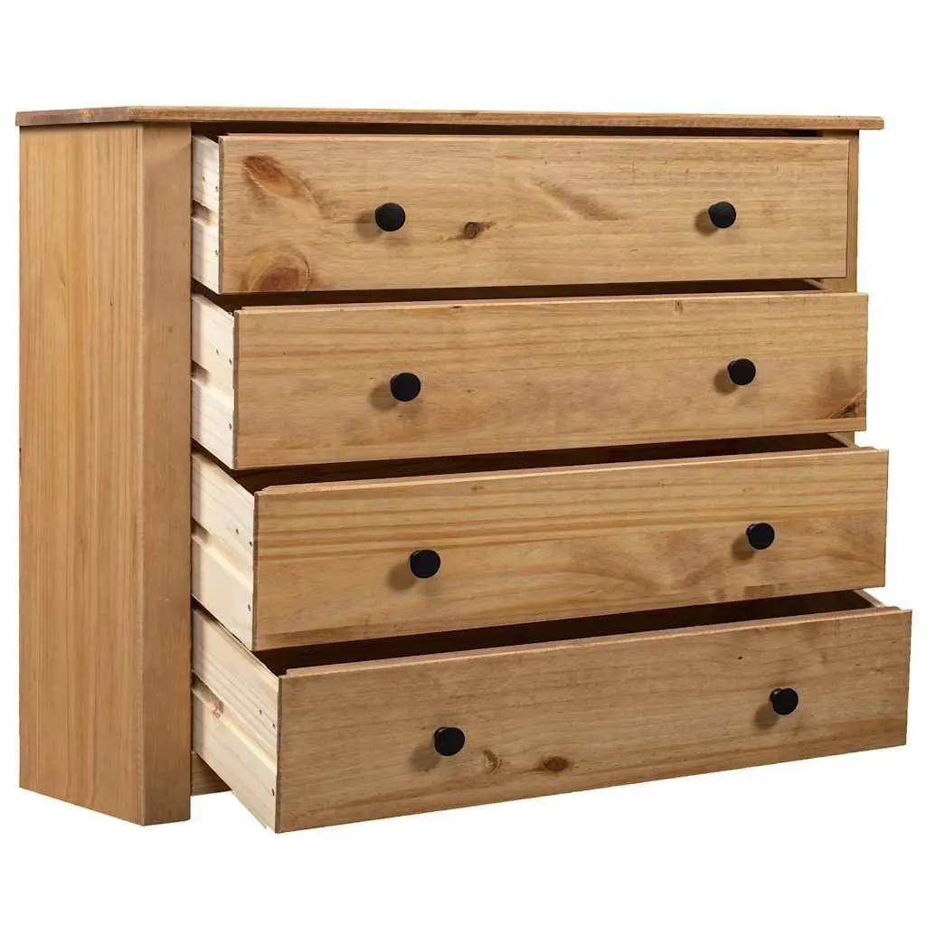 Side Cabinet Storage 80x40x73 cm 4 Drawer Brown