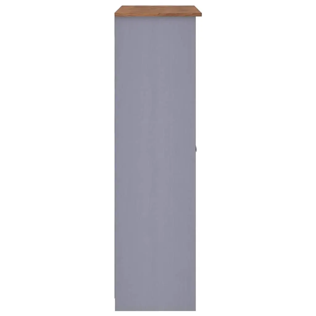 3-Door Wardrobe Storage Cabinet Grey 118W x 50D x 171.5H cm with Shelves Hanger Bar