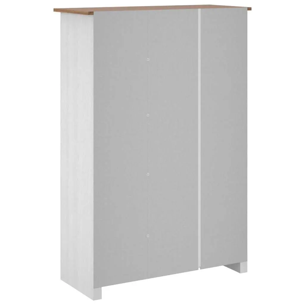 3-Door Wardrobe Storage Cabinet Bedroom Furniture 118 x 50 x 171.5 cm White Pine Shelves