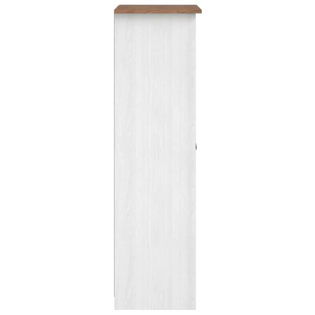 White Wardrobe Solid Pine Storage Cabinet Bedroom Cupboard Hanging Rod Shelf