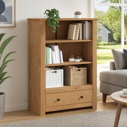 Durable Solid Pine Bookcase - 80x35x110 cm