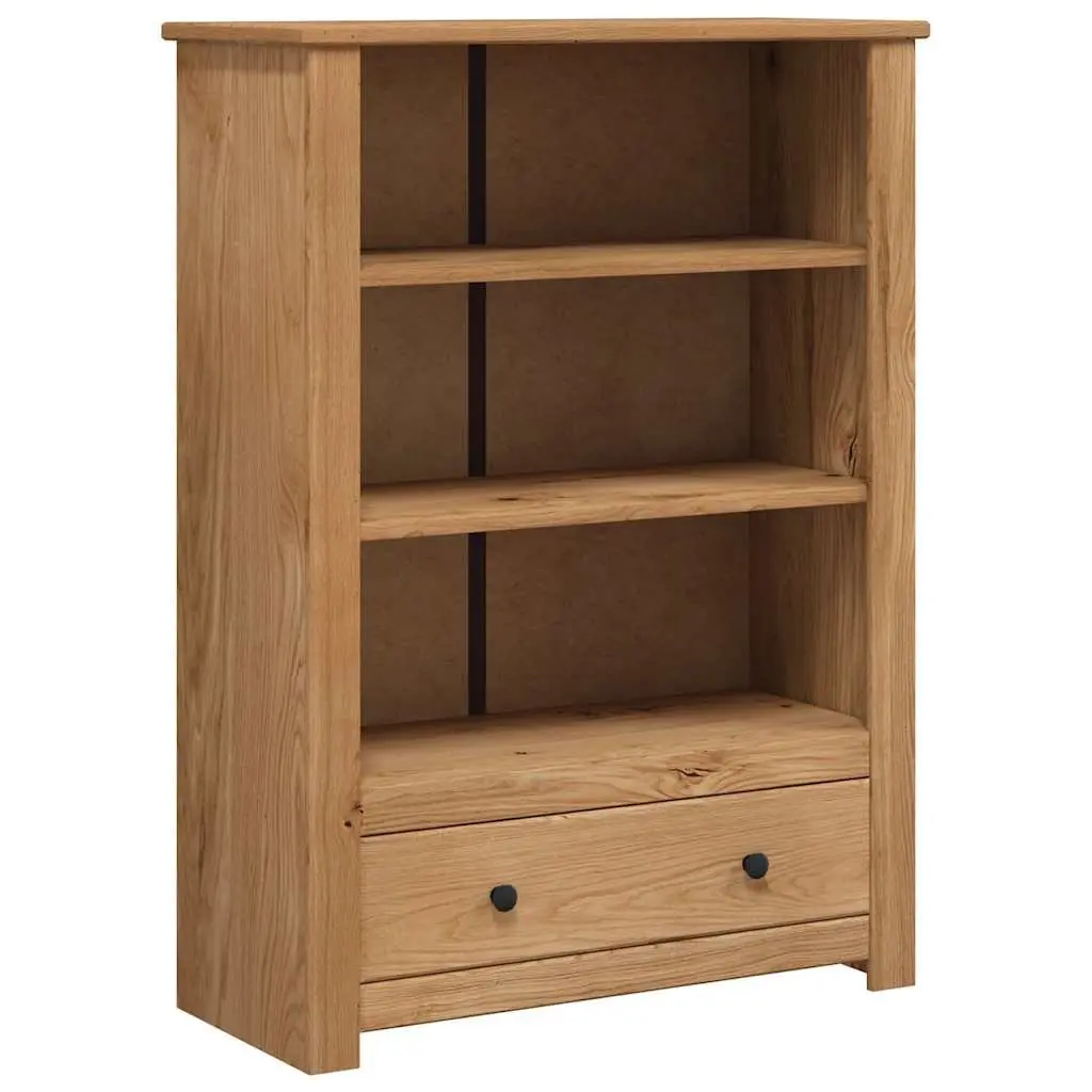 Wooden Bookcase 80x35x110 cm Solid Pine Brown Storage Shelving Unit with Drawer