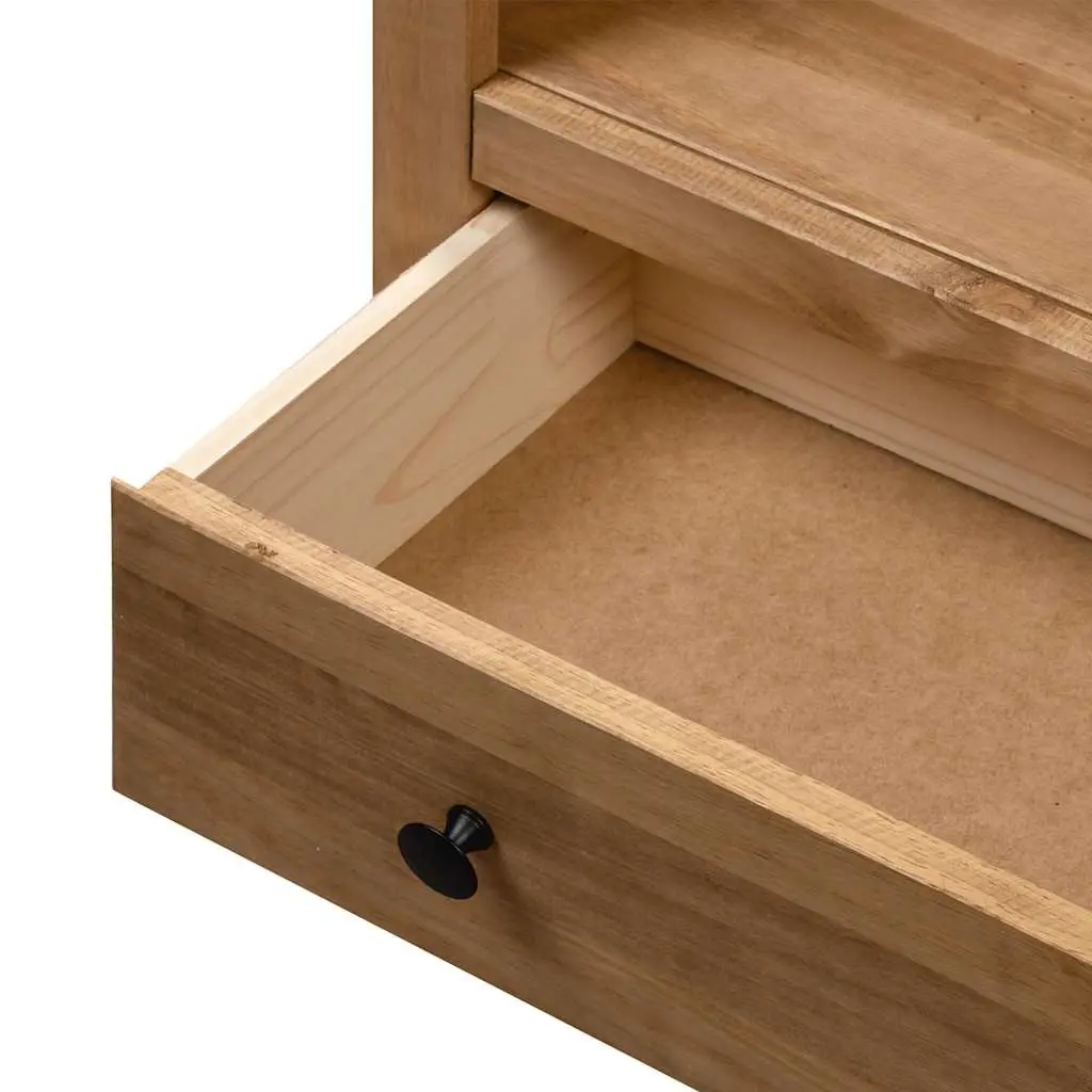 Wooden Bookcase 80x35x110 cm Solid Pine Brown Storage Shelving Unit with Drawer