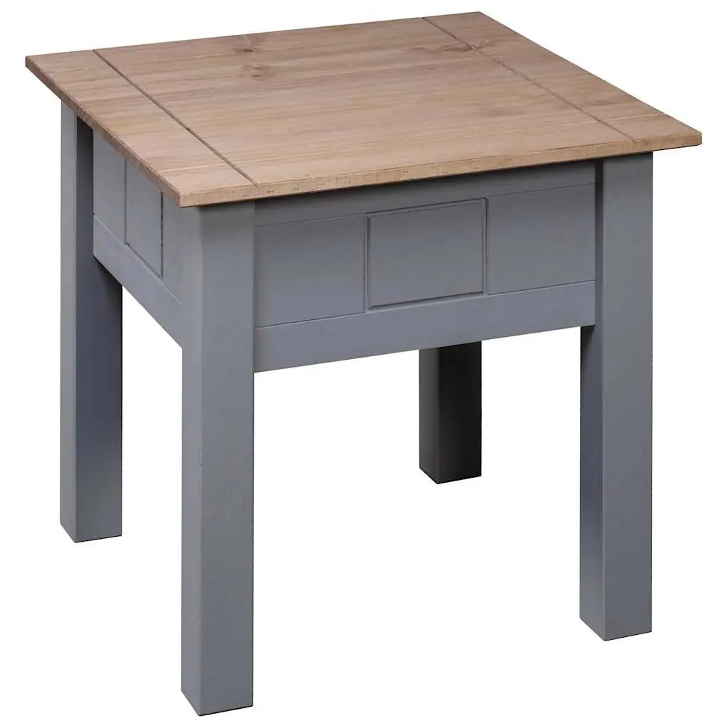 Bedside Table Nightstand Grey 50.5x50.5x52.5 cm Rustic Pine Bedroom Furniture