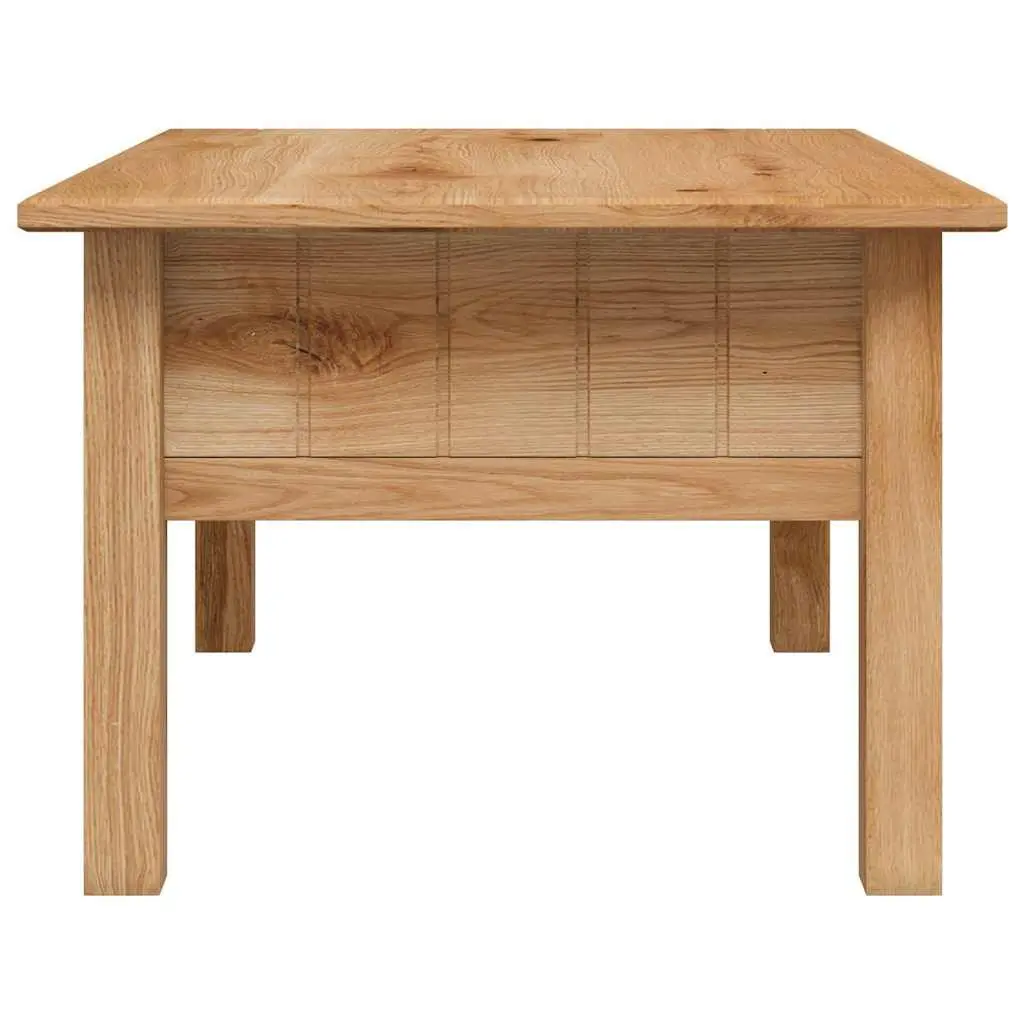Solid Pine Wood Coffee Table with Drawer Brown Accent Furniture Living Room