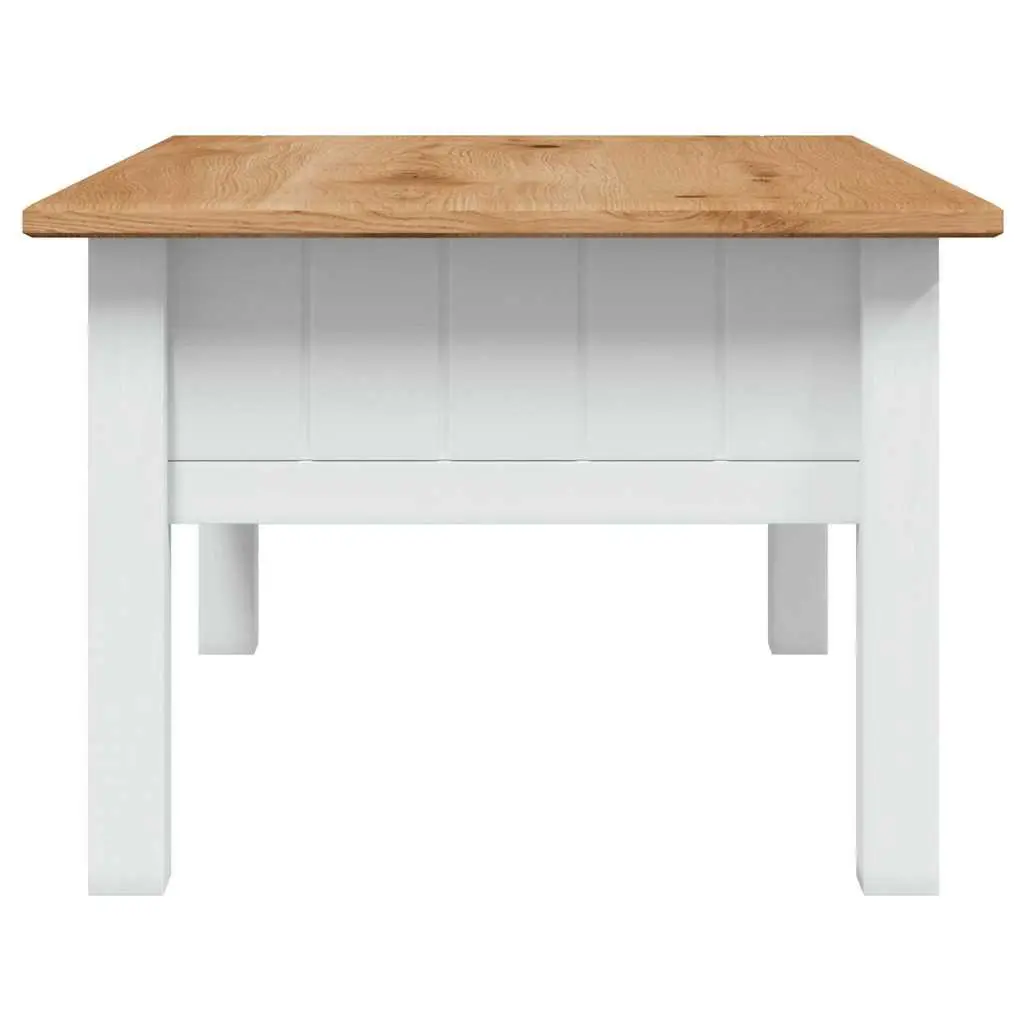 Coffee Table White Solid Pine Wood Drawer Storage Accent Living Room Furniture