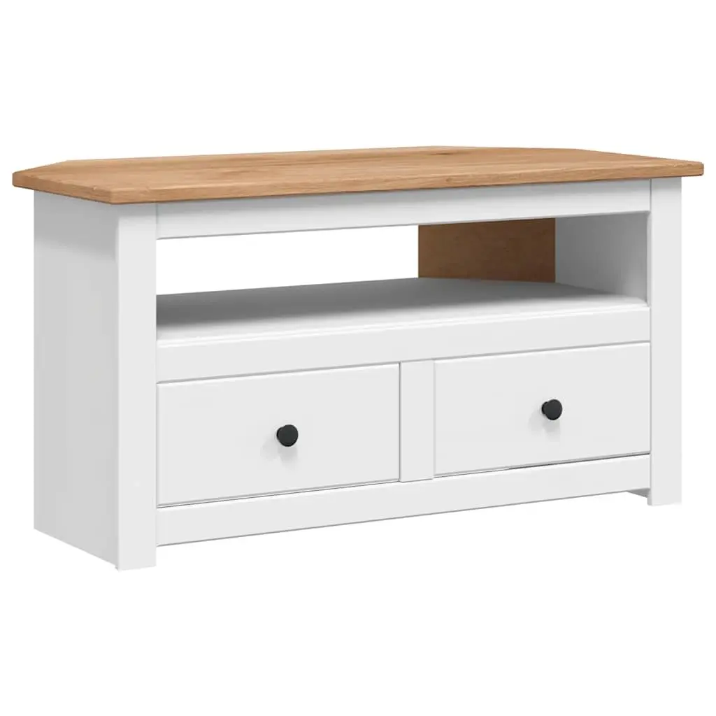 Corner TV Cabinet White Modern Living Room Storage Unit 93 x 49 x 49 cm