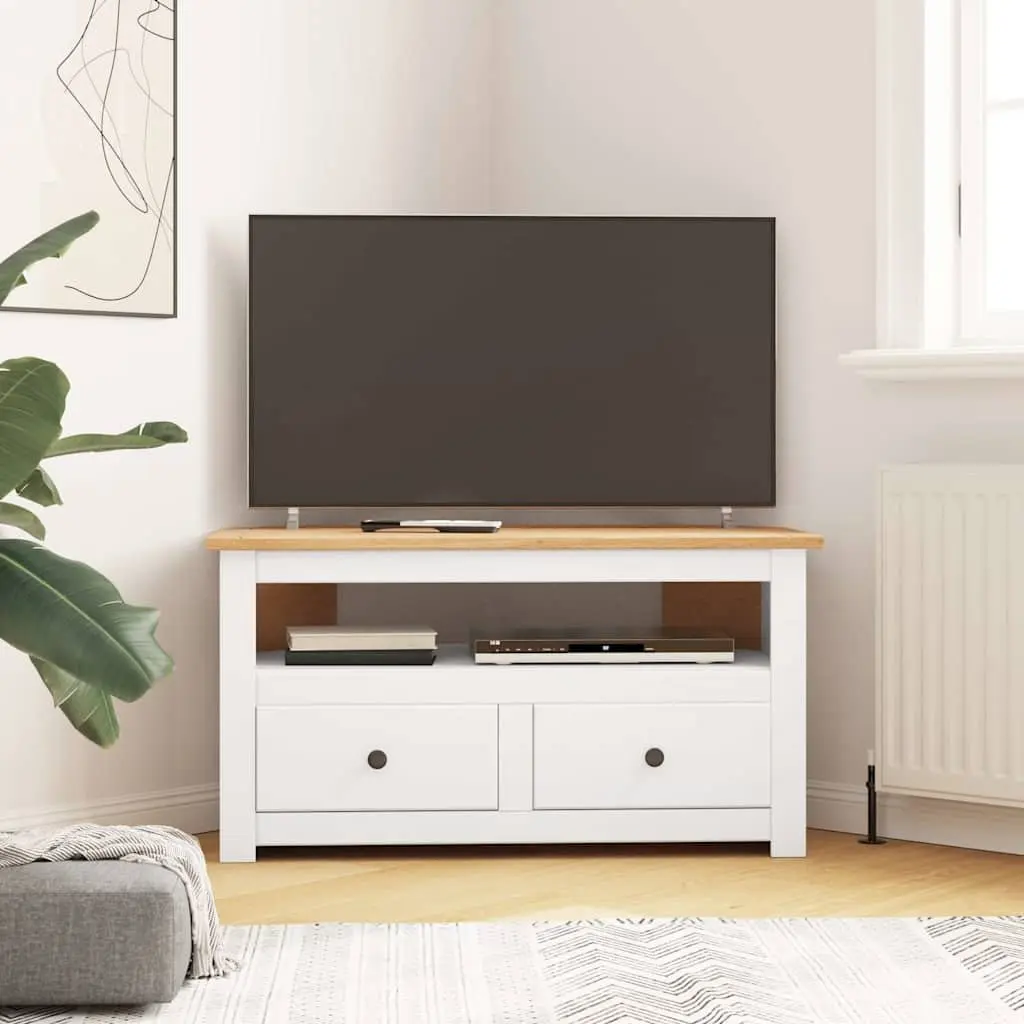 Corner TV Cabinet White Modern Living Room Storage Unit 93 x 49 x 49 cm
