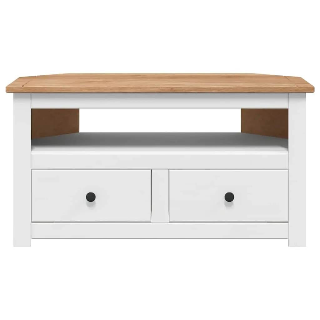 Corner TV Cabinet White Modern Living Room Storage Unit 93 x 49 x 49 cm