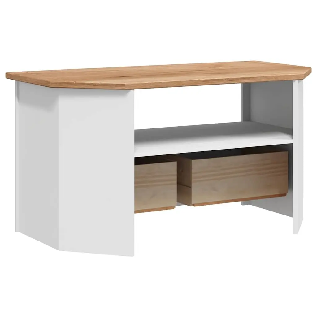 Corner TV Cabinet White Modern Living Room Storage Unit 93 x 49 x 49 cm