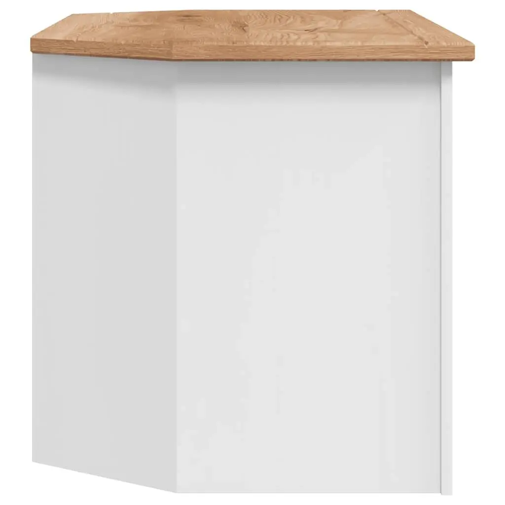 Corner TV Cabinet White Modern Living Room Storage Unit 93 x 49 x 49 cm