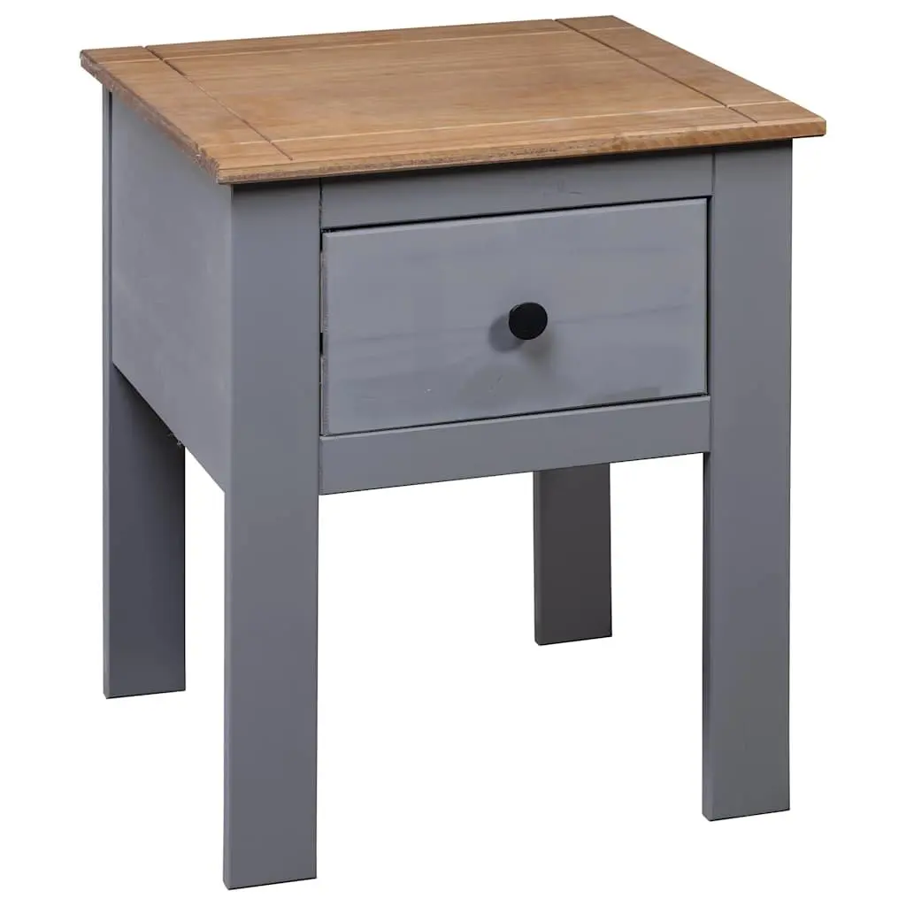 Bedside Cabinet Grey Nightstand Drawer Storage Pine Wood 46x40x57cm