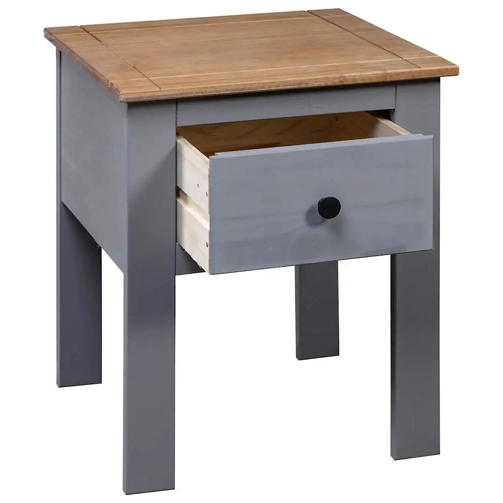 Bedside Cabinet Grey Nightstand Drawer Storage Pine Wood 46x40x57cm