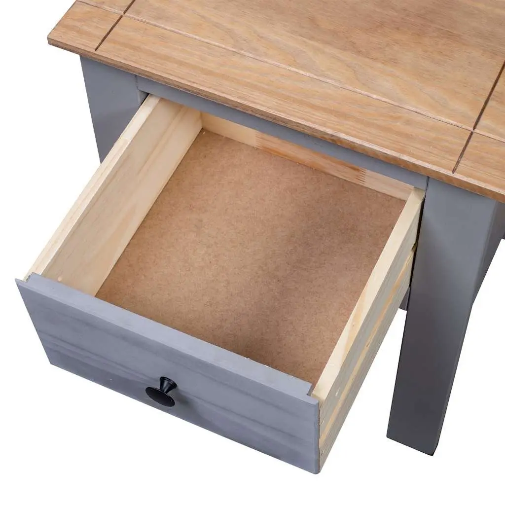 Bedside Cabinet Grey Nightstand Drawer Storage Pine Wood 46x40x57cm