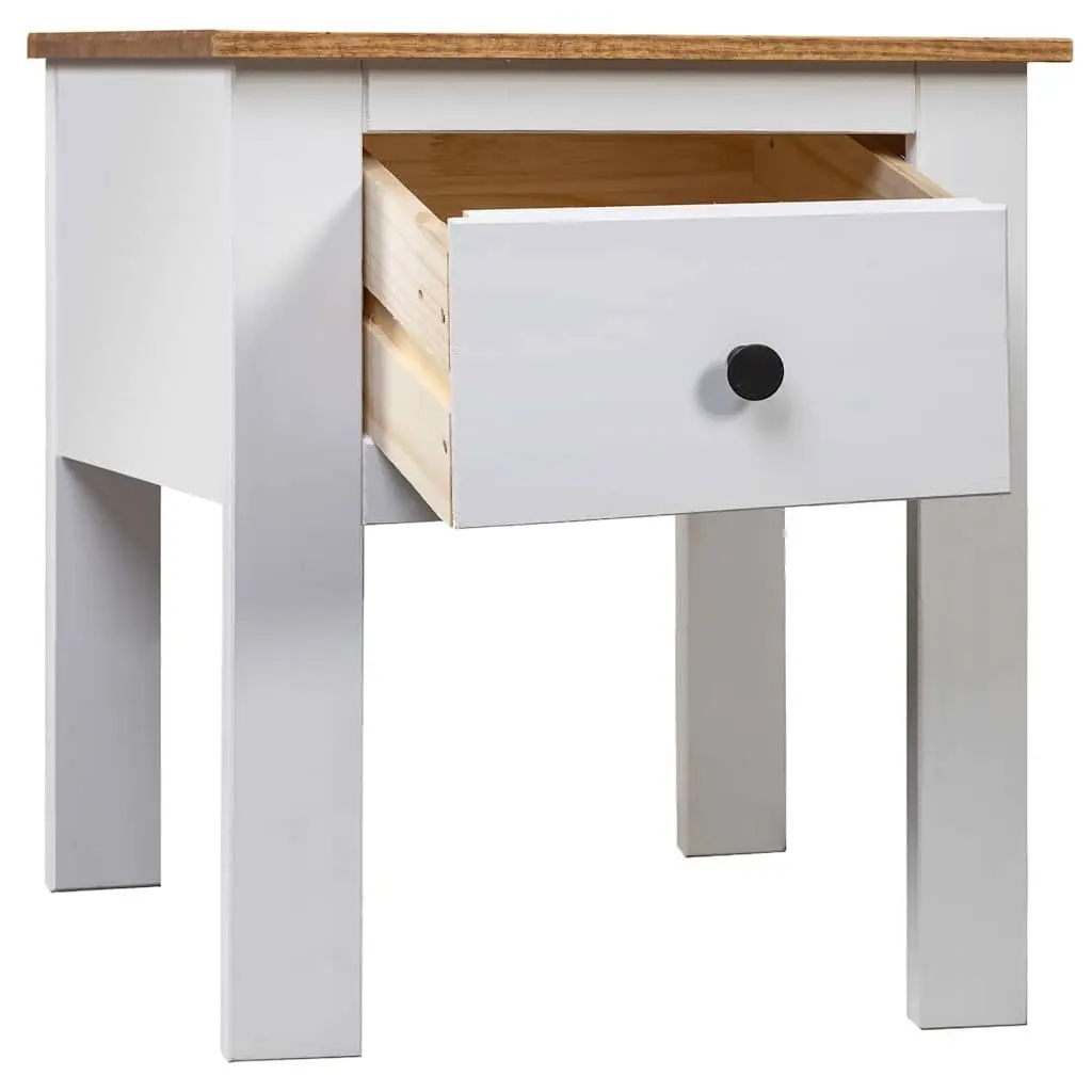 Bedside Cabinet White Pine Nightstand Storage Drawer 46x40x57 cm