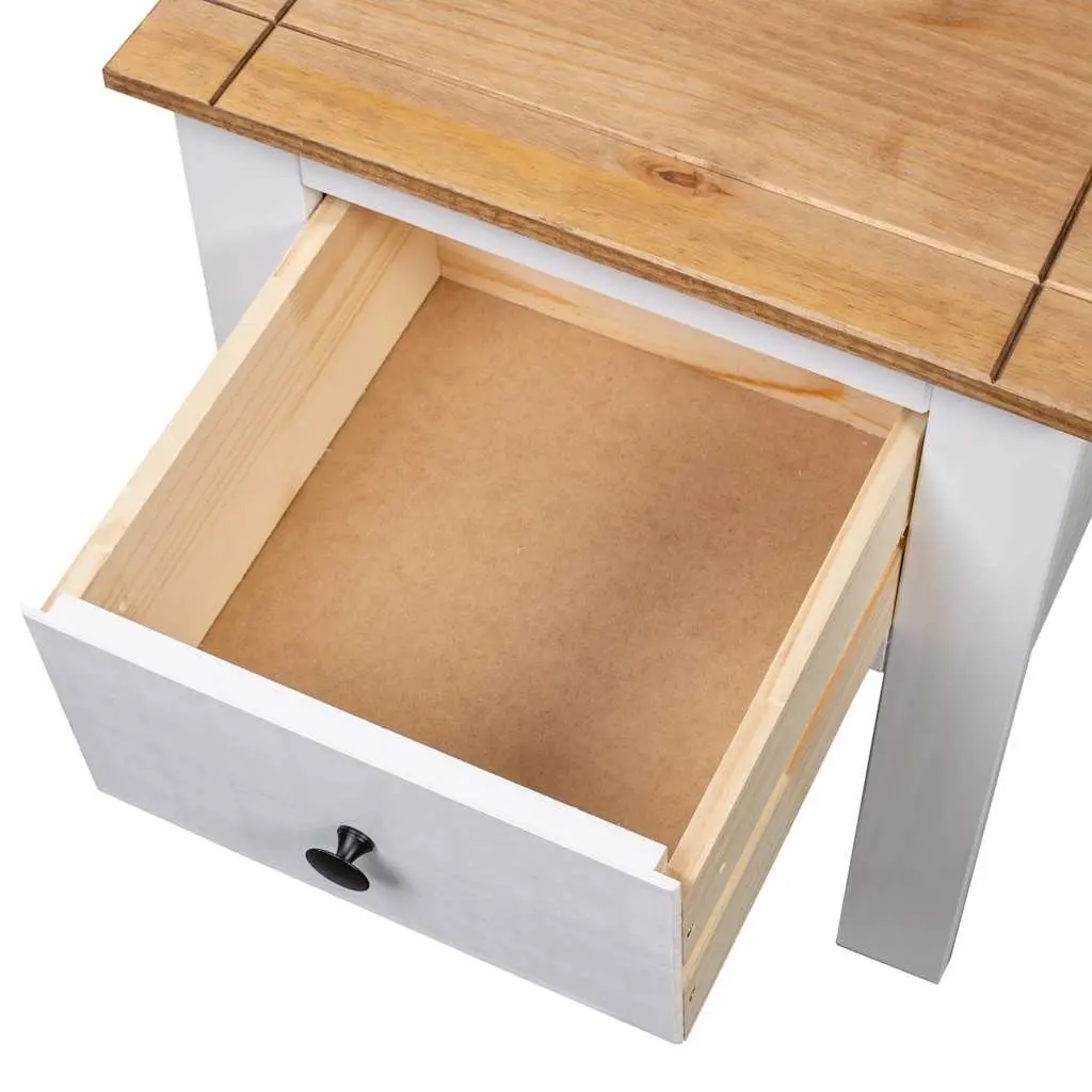 Bedside Cabinet White Pine Nightstand Storage Drawer 46x40x57 cm