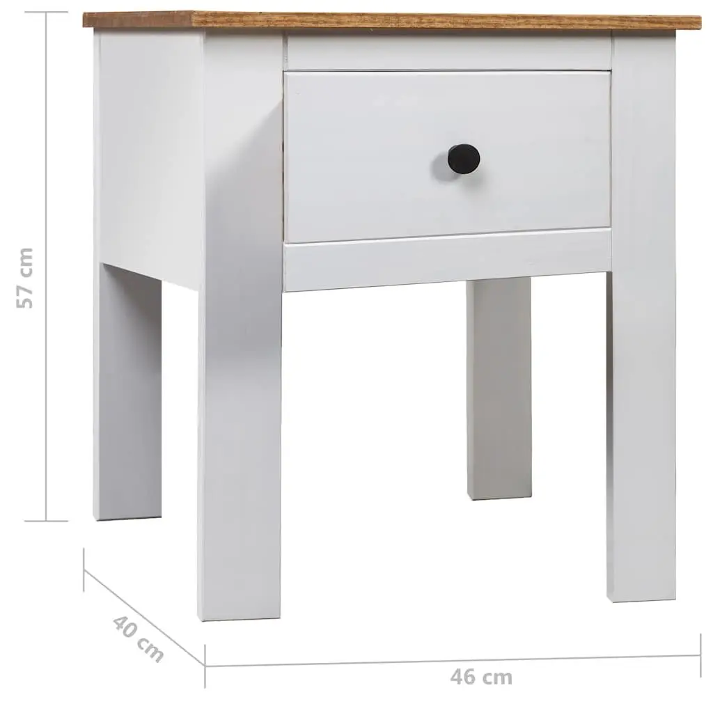Bedside Cabinet White Pine Nightstand Storage Drawer 46x40x57 cm