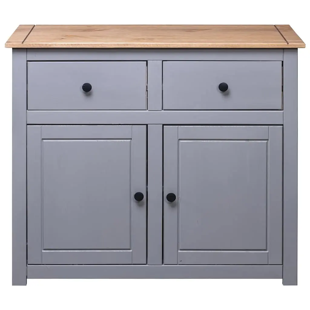 Grey Solid Pinewood Sideboard with Ample Storage