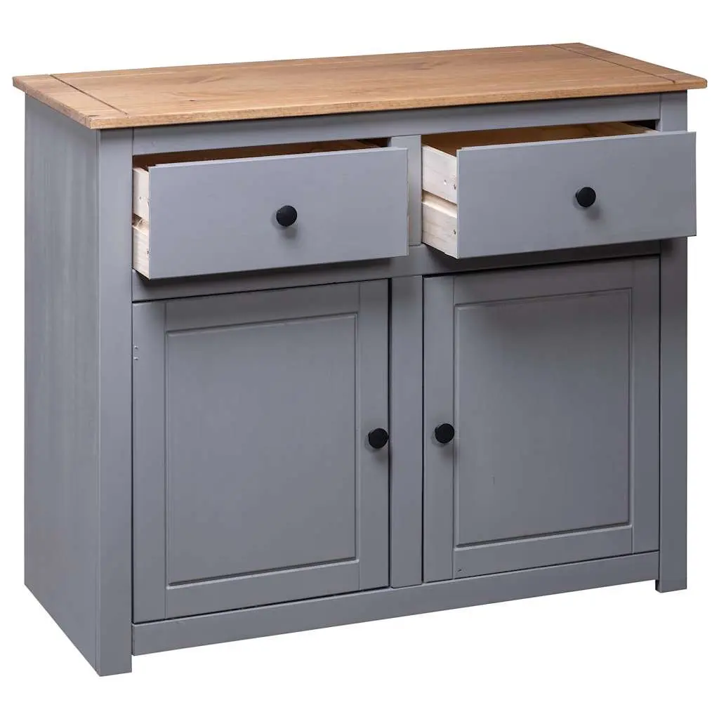 Grey Solid Pinewood Sideboard with Ample Storage