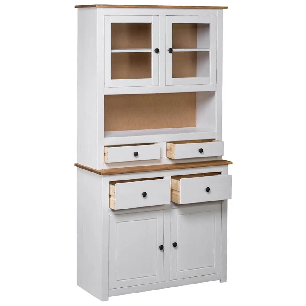 Storage Cabinet Highboard White 93x40.5x180cm Solid Pine Wood