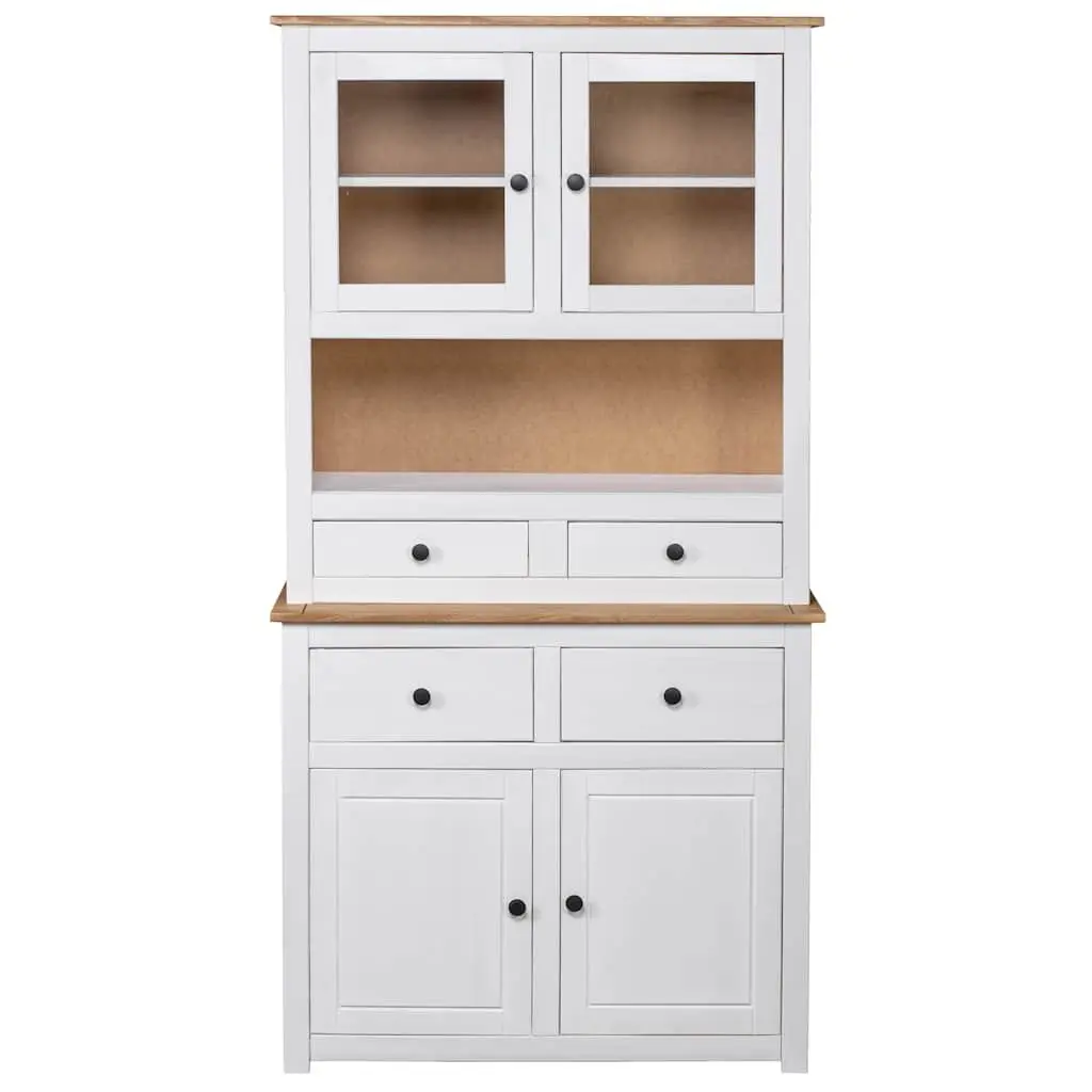 Storage Cabinet Highboard White 93x40.5x180cm Solid Pine Wood