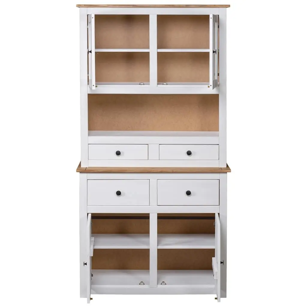Storage Cabinet Highboard White 93x40.5x180cm Solid Pine Wood