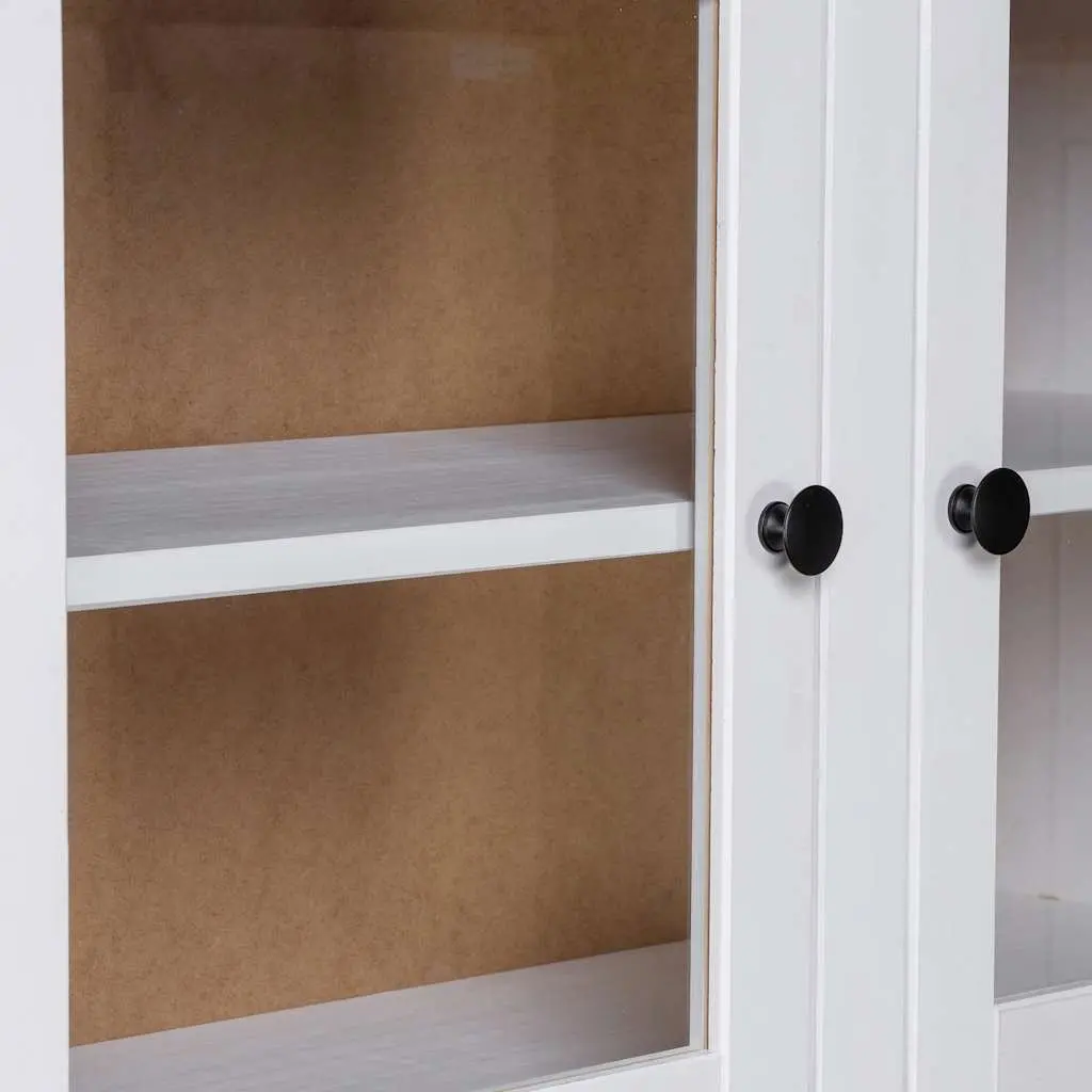 Storage Cabinet Highboard White 93x40.5x180cm Solid Pine Wood