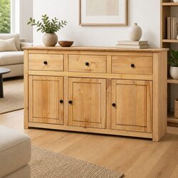 Reliable and Practical Brown Pinewood Sideboard