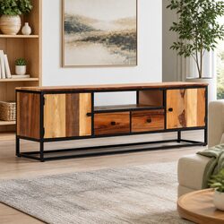 Durable and Stylish TV Cabinet Made of Reclaimed Wood