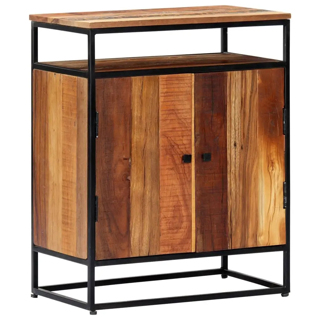 Side Cabinet Storage 60x35x76cm Brown Solid Reclaimed Wood 2 Doors