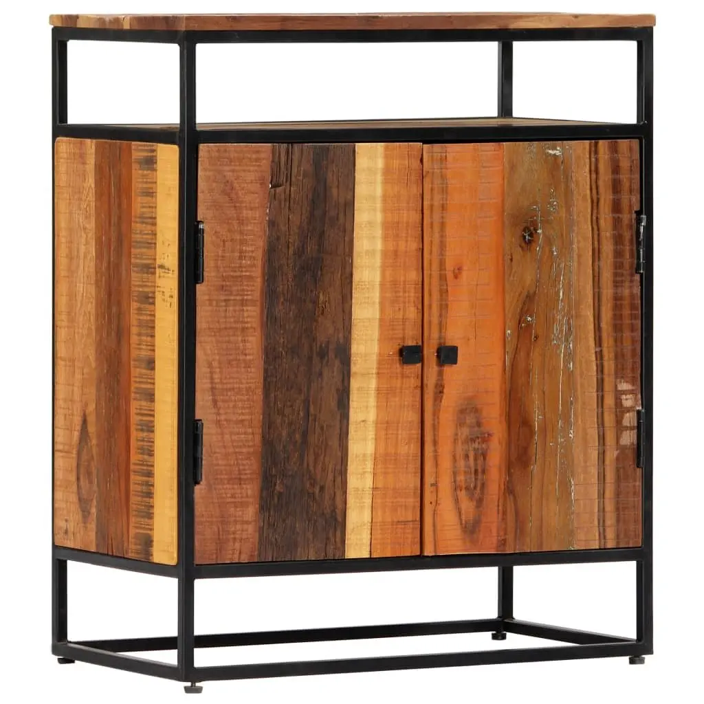 Side Cabinet Storage 60x35x76cm Brown Solid Reclaimed Wood 2 Doors