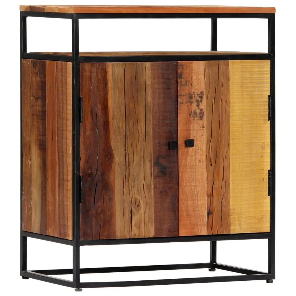 Side Cabinet Storage 60x35x76cm Brown Solid Reclaimed Wood 2 Doors